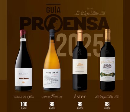 La Guía Proensa encumbra a las  cuatro bodegas del Grupo La Rioja Alta, S.A.